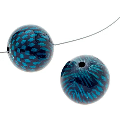 Checker Beads Round 22mm Approx 7pcs/Strand