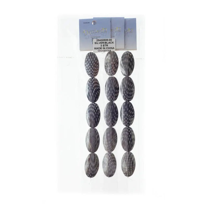 Checker Beads Oval 33x19mm Approx 5pcs/Strand