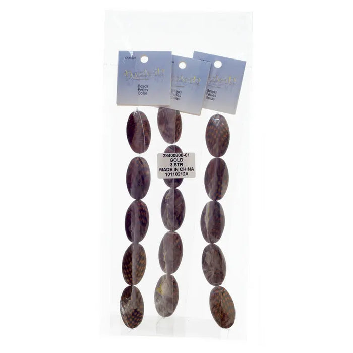 Checker Beads Oval 33x19mm Approx 5pcs/Strand