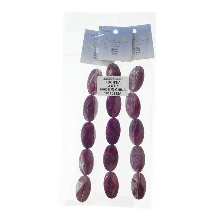 Checker Beads Oval 33x19mm Approx 5pcs/Strand