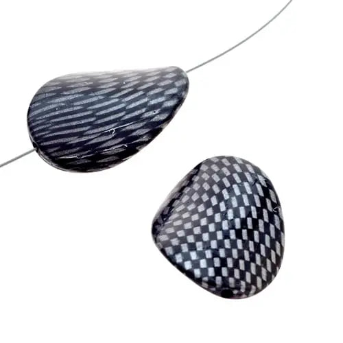 Check Beads Wavy Oval 36x25mm Approx 5pcs/Strand