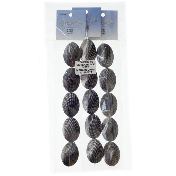 Check Beads Wavy Oval 36x25mm Approx 5pcs/Strand