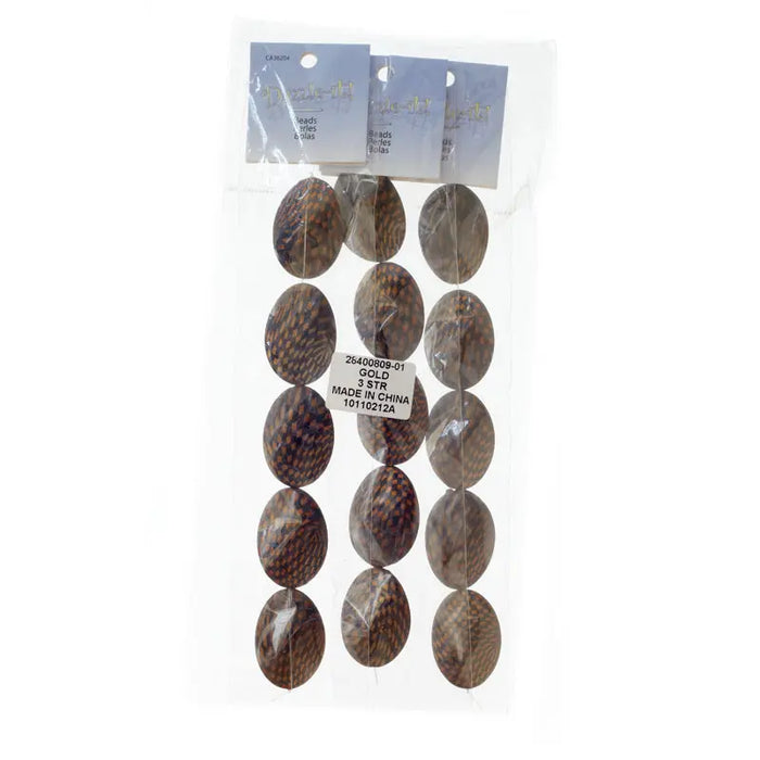 Check Beads Wavy Oval 36x25mm Approx 5pcs/Strand