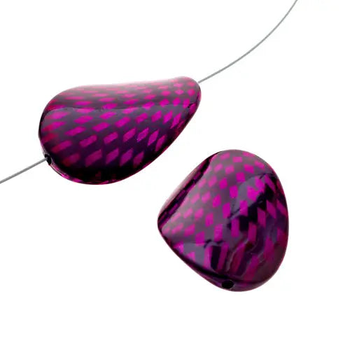 Check Beads Wavy Oval 36x25mm Approx 5pcs/Strand