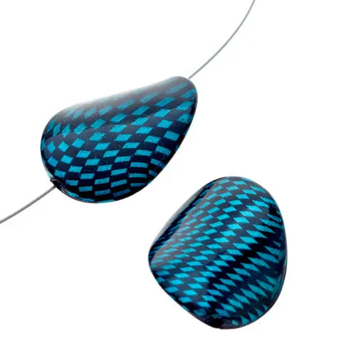 Check Beads Wavy Oval 36x25mm Approx 5pcs/Strand