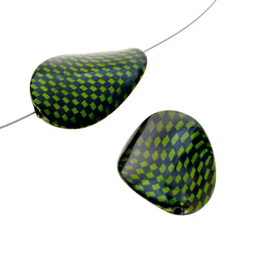 Check Beads Wavy Oval 36x25mm Approx 5pcs/Strand