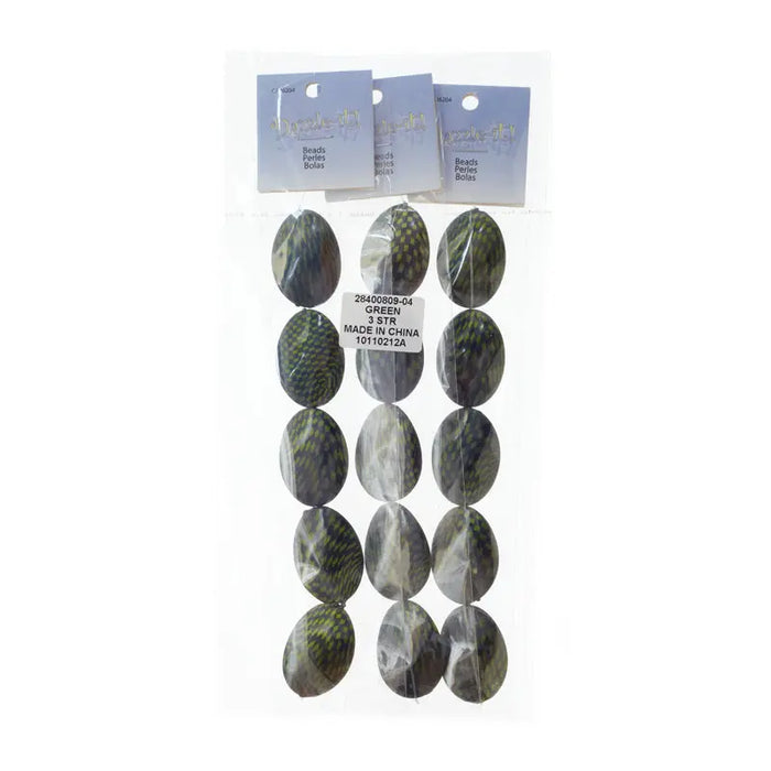 Check Beads Wavy Oval 36x25mm Approx 5pcs/Strand