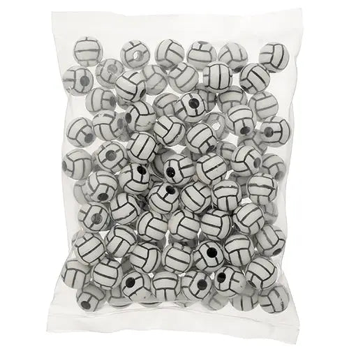 Acrylic Sport Bead Volleyball 12mm White/Black