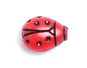 Acrylic Ladybug Bead 12x9mm Red/Black