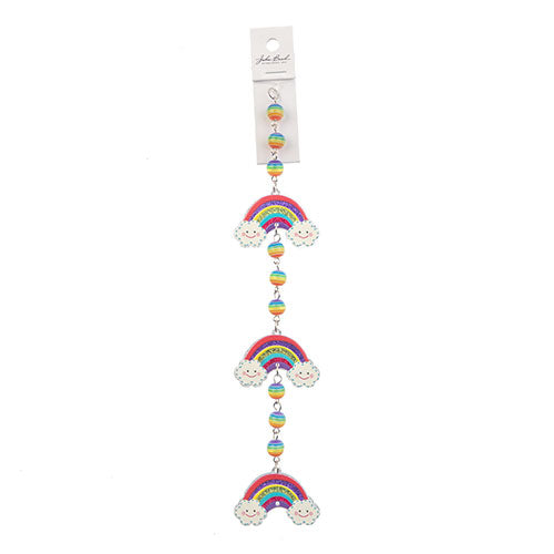 Acrylic Rainbow W/ Cloud And Round Beads 7in Strand