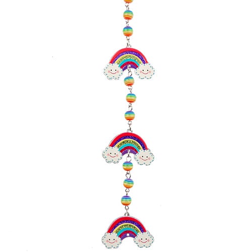 Acrylic Rainbow W/ Cloud And Round Beads 7in Strand