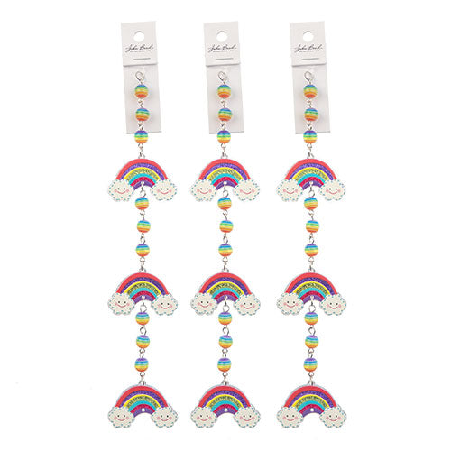 Acrylic Rainbow W/ Cloud And Round Beads 7in Strand