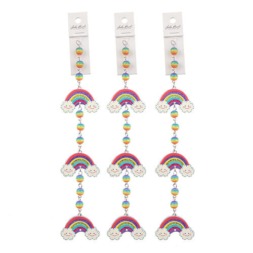 Acrylic Rainbow W/ Cloud And Round Beads 7in Strand