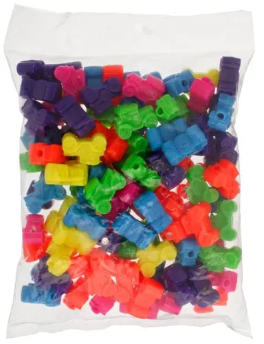 Acrylic Beads - Autos 25mm Neon Multi