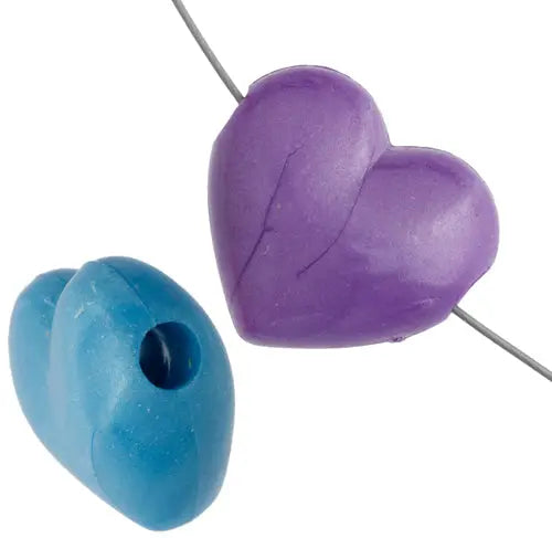 Acrylic Pony Bead Lg. Heart Pearl Multi 19x16mm