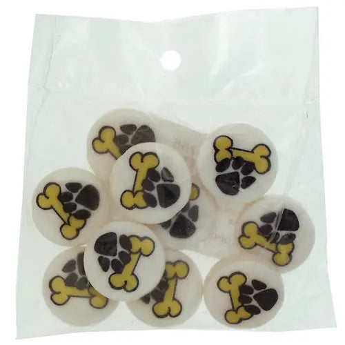Bead Discs 19mm Bone with Paw