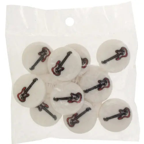 Bead Discs 19mm Red Guitar
