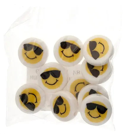 Bead Discs 19mm Happy Face with Shades