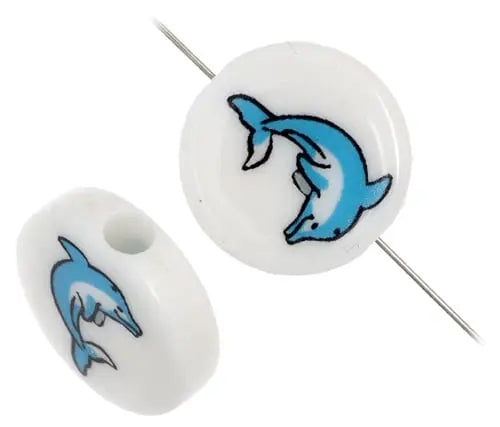 Bead Discs 19mm Dolphin Blue