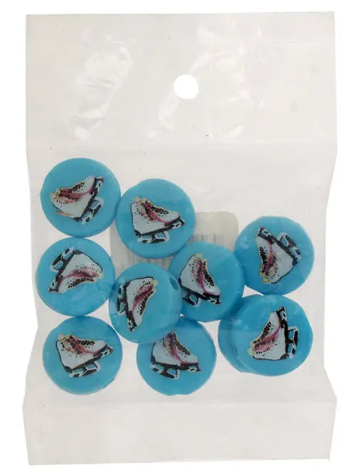 Bead Discs 19mm Skates Pink White