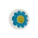 Bead Discs 19mm Happy Face Blue Flower