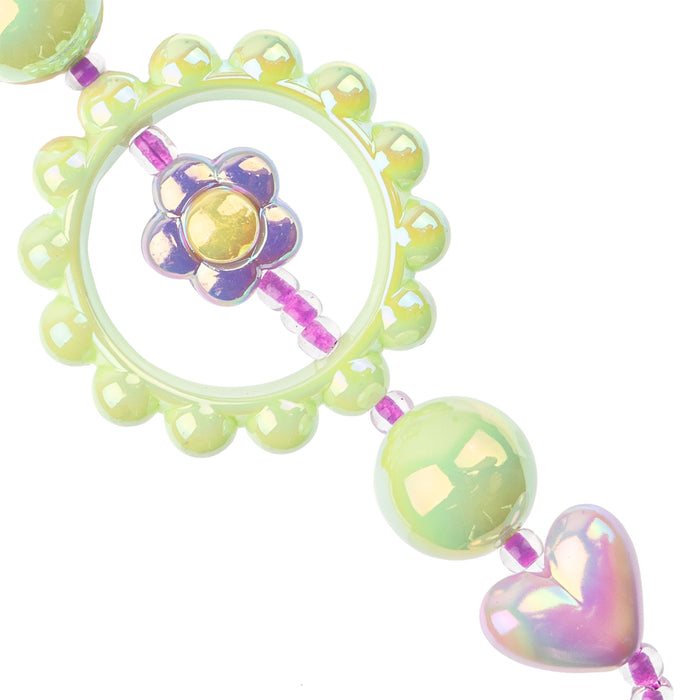 Super Cute Acrylic Bead Round/Heart/Ring/Flower 5in Strand Light Pink/Light Green/Light Purple