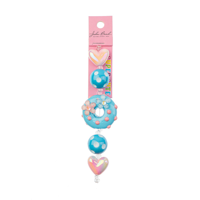 Super Cute Acrylic Bead Heart/Donut/Polkadot 5in Strand