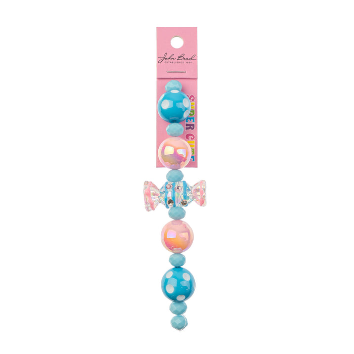 Super Cute Acrylic Bead Candy/Round Polkadot 5in Strand