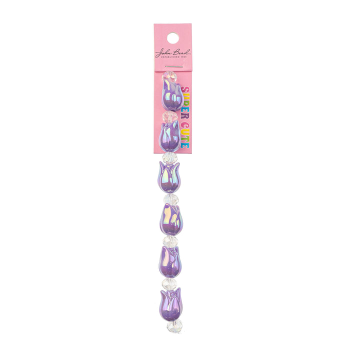 Super Cute Acrylic Bead Tulips 5in Strand