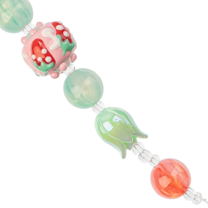 Super Cute Acrylic Bead Round/Tulips/Candy 5in Strand