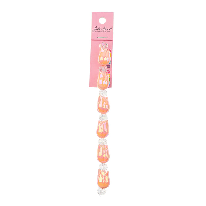 Super Cute Acrylic Bead Tulips 5in Strand