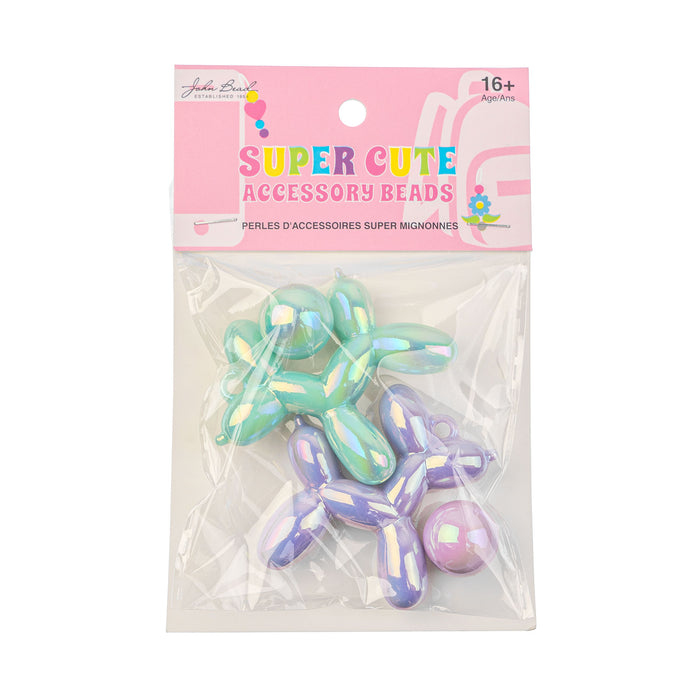 Super Cute Acrylic Bead Kit Dogs/Rounds 4pcs