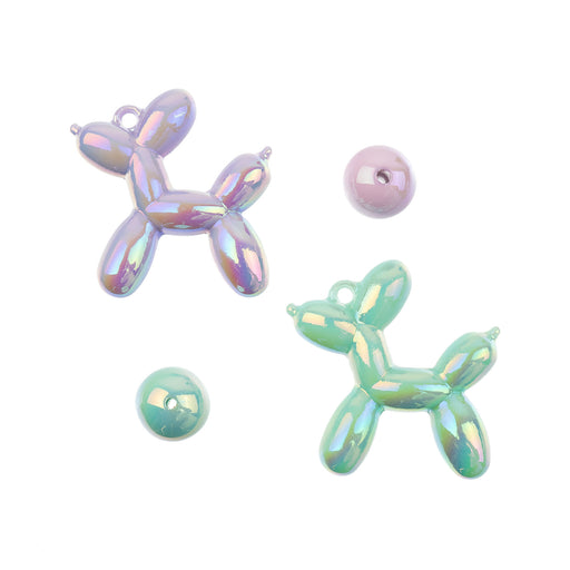 Super Cute Acrylic Bead Kit Dogs/Rounds 4pcs 