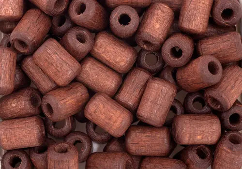 Euro Wood Beads Cylinder Large Hole 6x9mm 