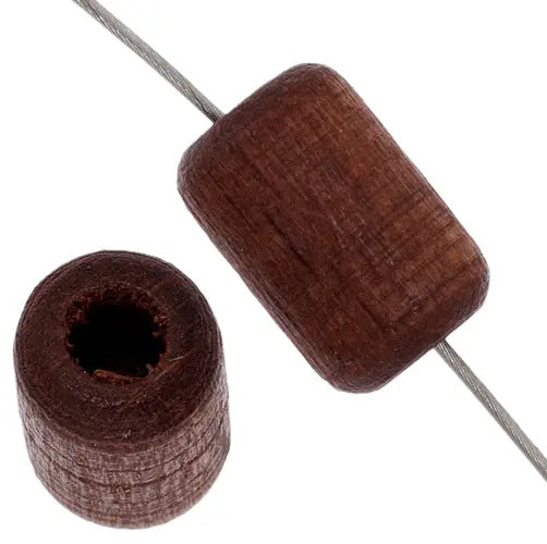 Euro Wood Beads Cylinder Large Hole 6x9mm 