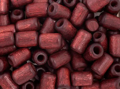 Euro Wood Beads Cylinder Large Hole 6x9mm 