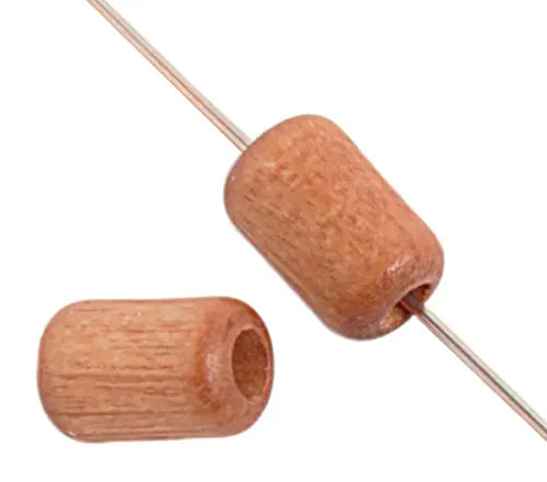 Euro Wood Beads Cylinder Large Hole 6x9mm 