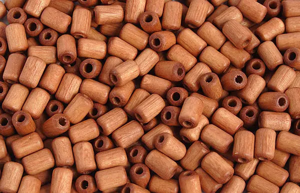 Euro Wood Beads Cylinder Large Hole 6x9mm 