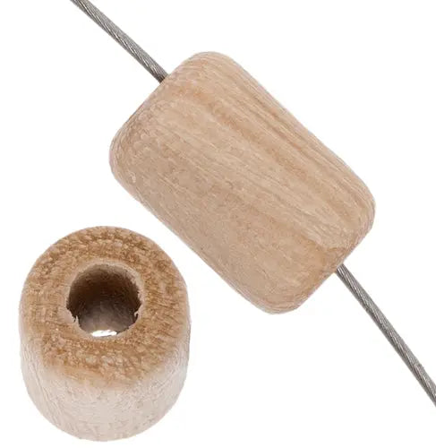 Euro Wood Beads Cylinder Large Hole 6x9mm 