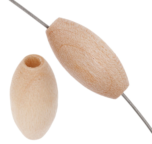 Euro Wood Beads Oval 7x14mm 