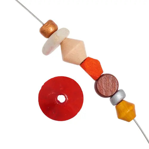 Euro Wood Beads Mix Small Multi Colors & Shapes