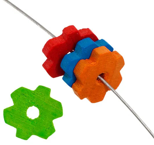 Euro Wood Beads Flower 9x2mm Multi Color