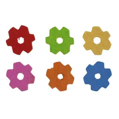 Euro Wood Beads Flower 9x2mm Multi Color - Cosplay Supplies Inc