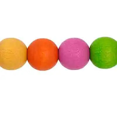 Euro Wood Beads Round 10mm Multi Colors
