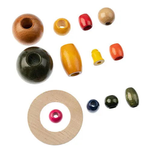 Euro Wood Bead Mix Loose X-Lg. Multi Colour