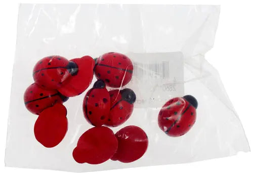 Euro Wood Ladybug Red/Black Dots Beads 2 Side Hole 6.5x14x18mm