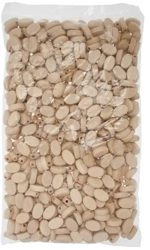 Euro Wood Flat Oval 10x15mm  Large Hole 2.7mm