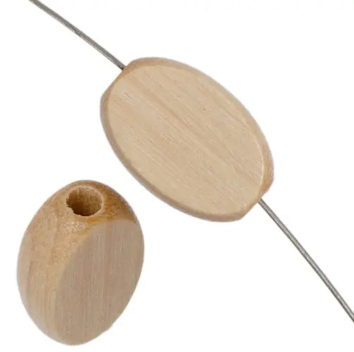 Euro Wood Flat Oval 10x15mm  Large Hole 2.7mm