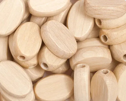 Euro Wood Flat Oval 10x15mm  Large Hole 2.7mm