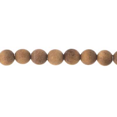 Bead - Sandalwood Round 8in Light Brown Limited